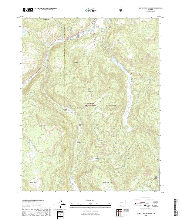 USGS Topographic Map – Beaver Creek Reservoir