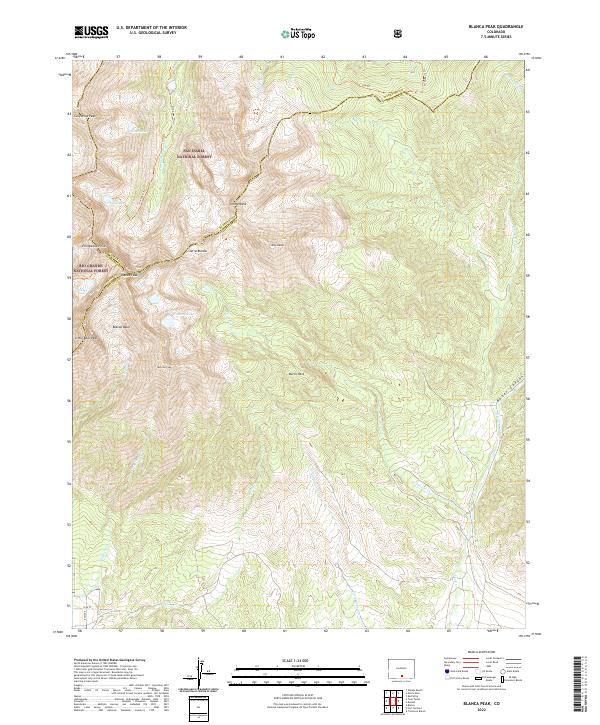 USGS Topographic Map – Blanca Peak