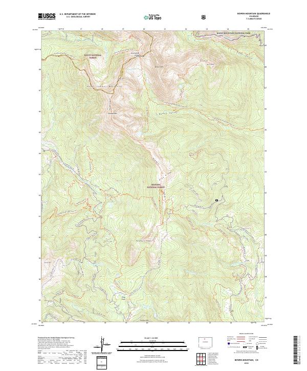 USGS Topographic Map – Bowen Mountain