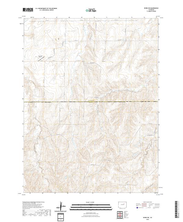 2022 Map of Byers SW, 2022 Print