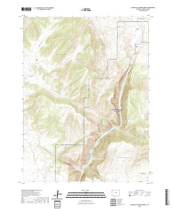 USGS Topographic Map – Canyon of Lodore North