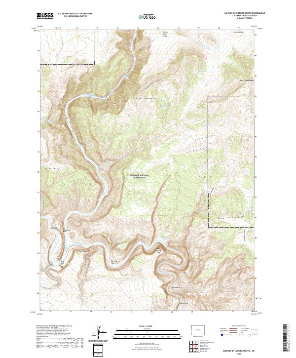 USGS Topographic Map – Canyon of Lodore South