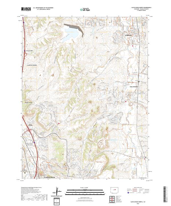 USGS Topographic Map – Castle Rock North