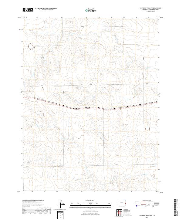 2022 Map of Cheyenne Wells SW, 2022 Print