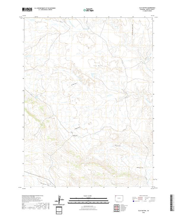 USGS Topographic Map – Clay Buttes