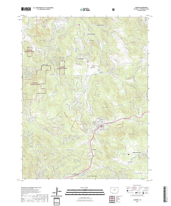 USGS Topographic Map – Conifer