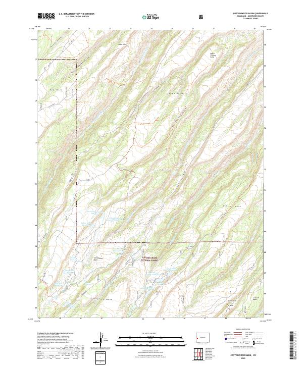USGS Topographic Map – Cottonwood Basin