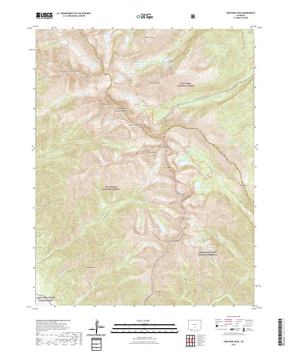 USGS Topographic Map – Crestone Peak