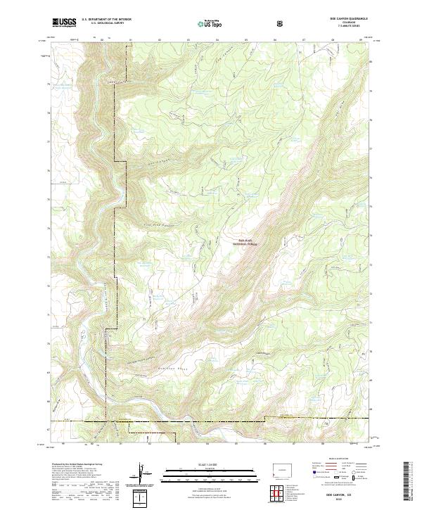 USGS Topographic Map – Doe Canyon