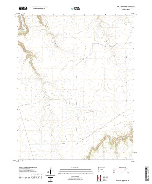 2022 Map of Doss Canyon South, 2022 Print