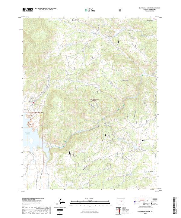 USGS Topographic Map – Elevenmile Canyon