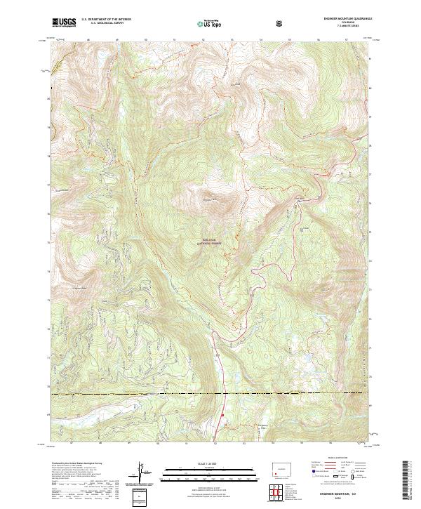 USGS Topographic Map – Engineer Mountain