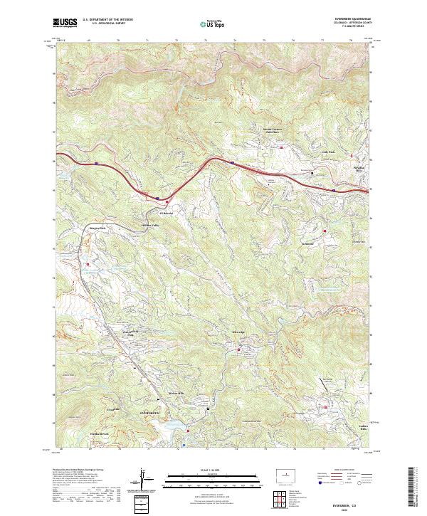 USGS Topographic Map – Evergreen