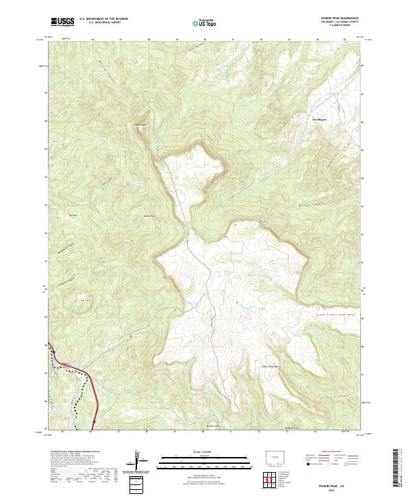 USGS Topographic Map – Fishers Peak