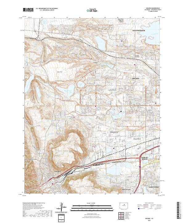 USGS Topographic Map – Golden