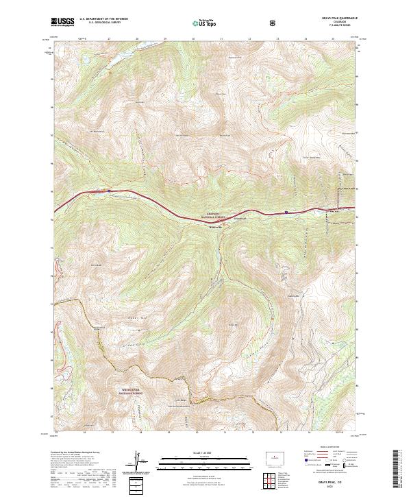 USGS Topographic Map – Grays Peak