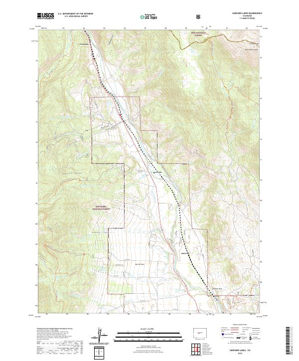 USGS Topographic Map – Harvard Lakes