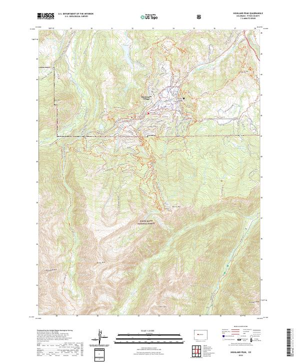 USGS Topographic Map – Highland Peak