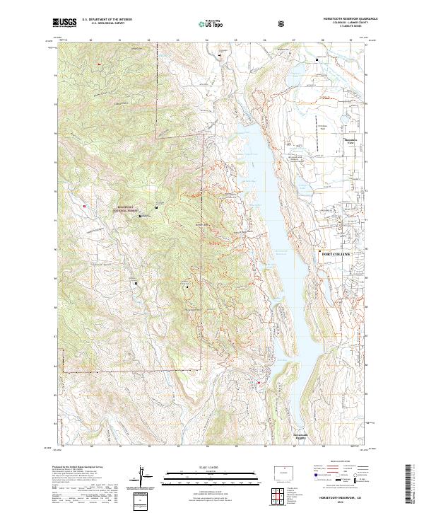 USGS Topographic Map – Horsetooth Reservoir