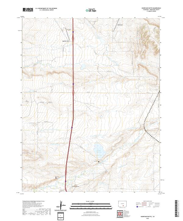 USGS Topographic Map – Huerfano Butte
