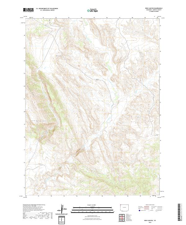 USGS Topographic Map – Irish Canyon