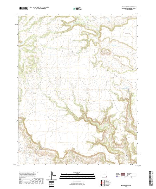 USGS Topographic Map – Jesus Canyon