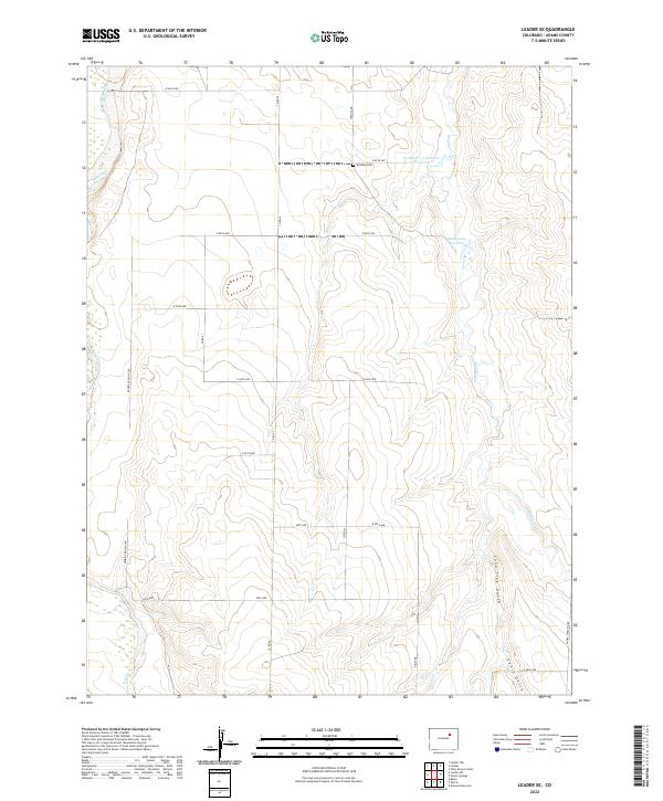 USGS Topographic Map – Leader SE