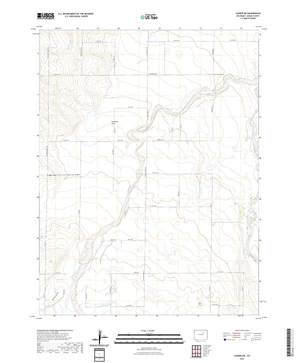 USGS Topographic Map – Leader SW