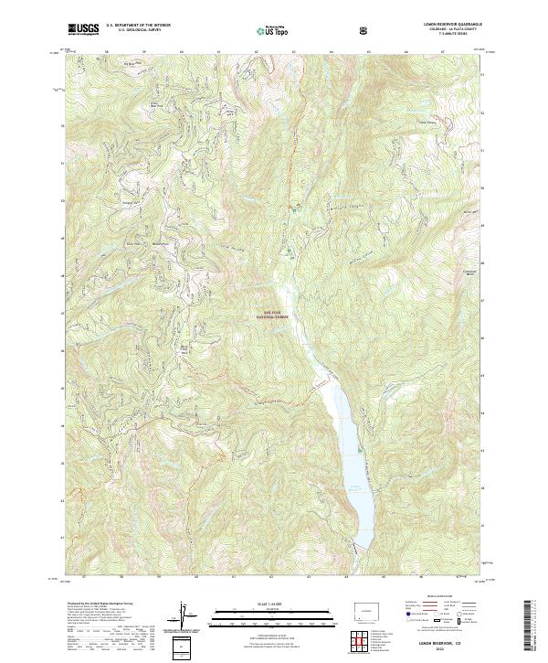 USGS Topographic Map – Lemon Reservoir