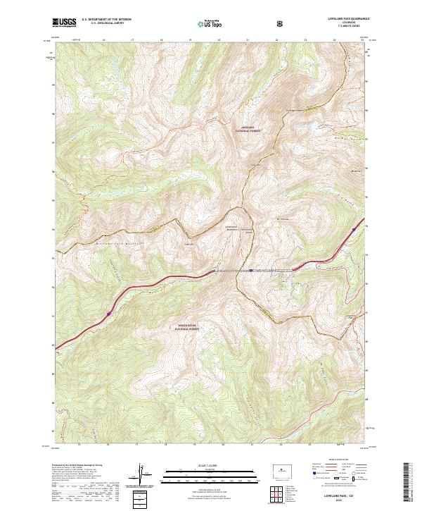 USGS Topographic Map – Loveland Pass