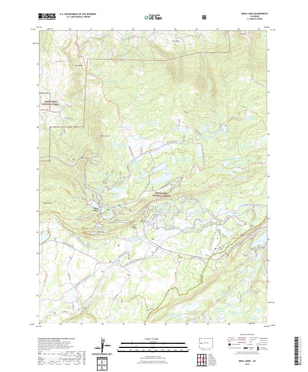 USGS Topographic Map – Mesa Lakes