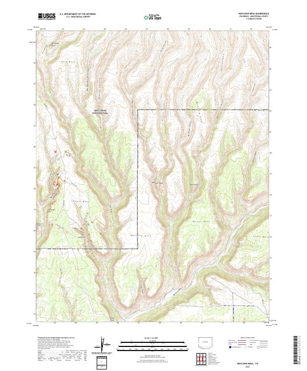 USGS Topographic Map – Moccasin Mesa