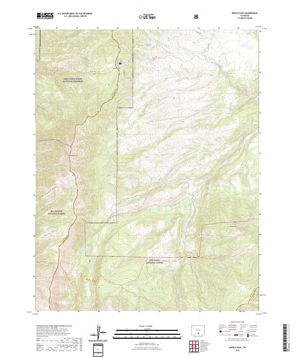 USGS Topographic Map – Mosca Pass