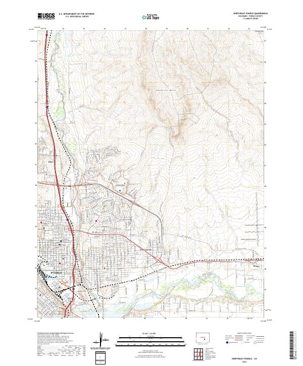 USGS Topographic Map – Northeast Pueblo