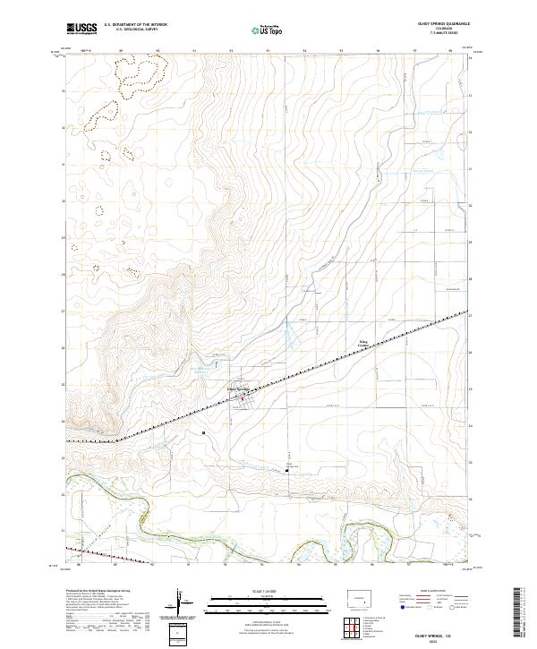 USGS Topographic Map – Olney Springs