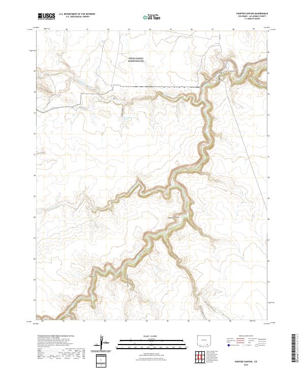 USGS Topographic Map – Painted Canyon