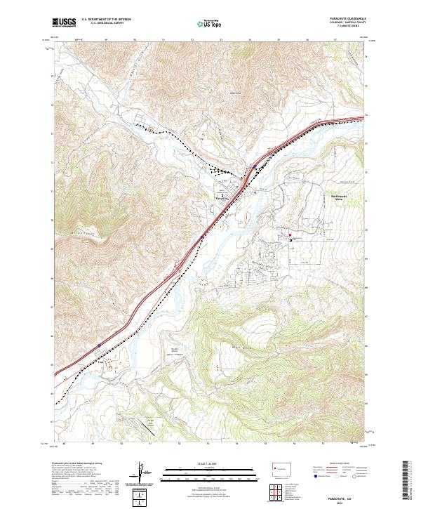 USGS Topographic Map – Parachute