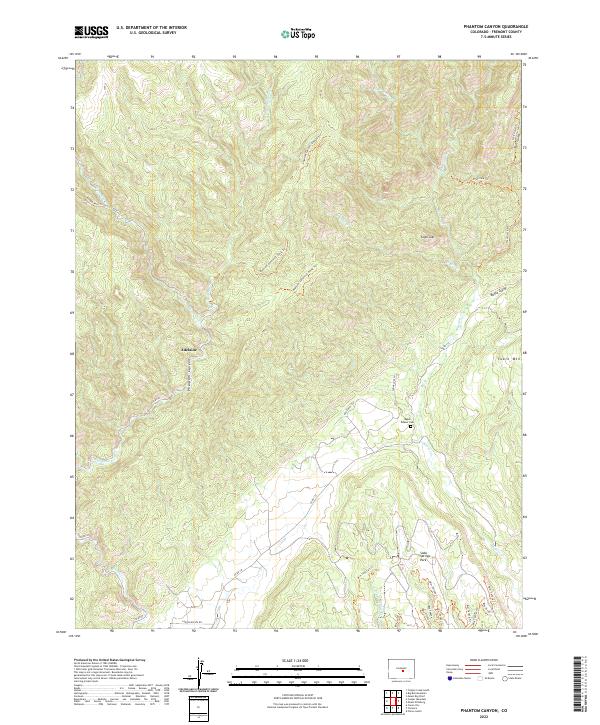 USGS Topographic Map – Phantom Canyon