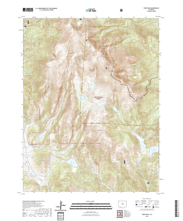 USGS Topographic Map – Pikes Peak
