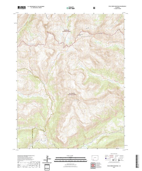 USGS Topographic Map – Pole Creek Mountain