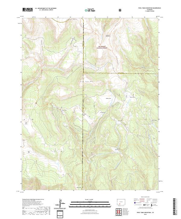 USGS Topographic Map – Pool Table Mountain