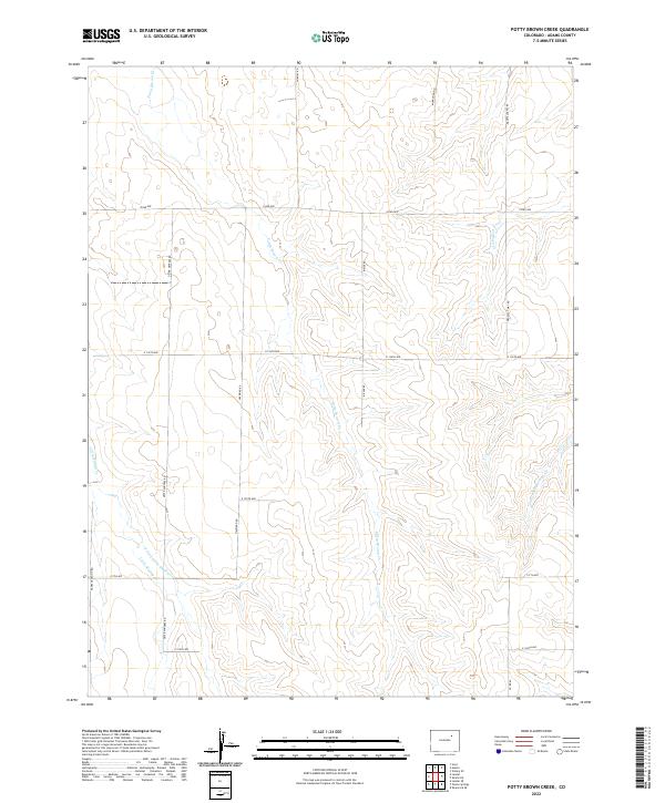 USGS Topographic Map – Potty Brown Creek
