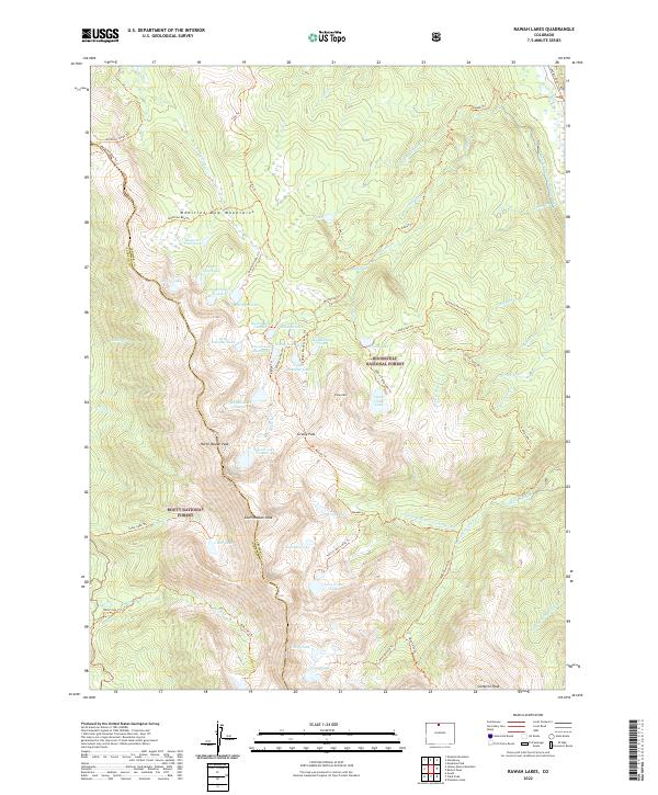 USGS Topographic Map – Rawah Lakes