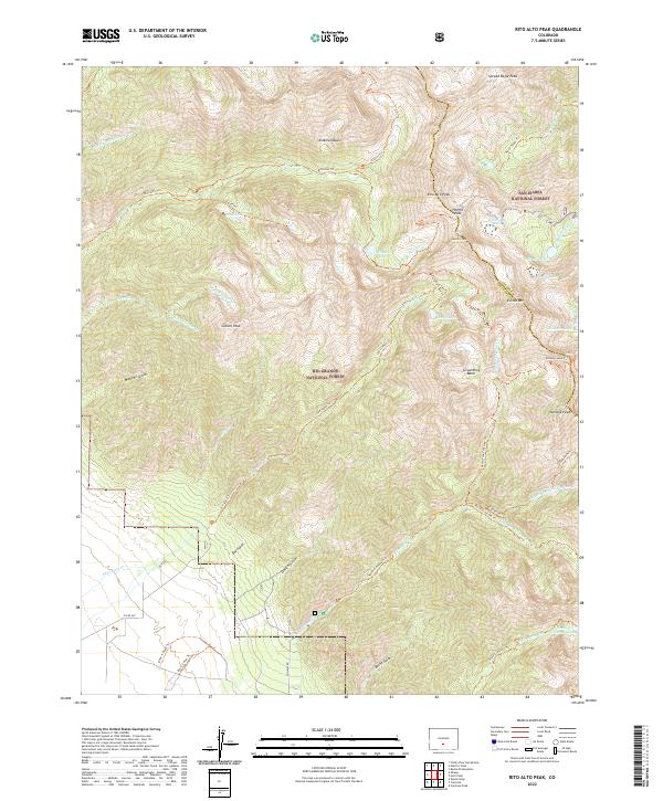 USGS Topographic Map – Rito Alto Peak