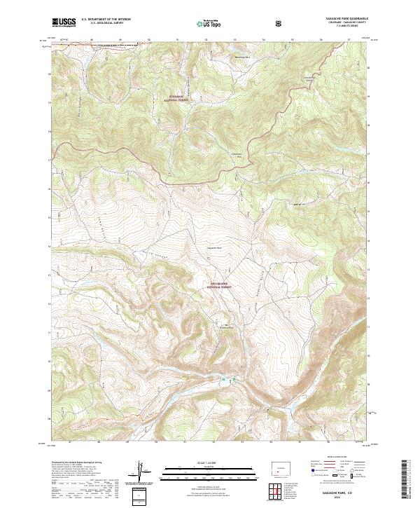 USGS Topographic Map – Saguache Park