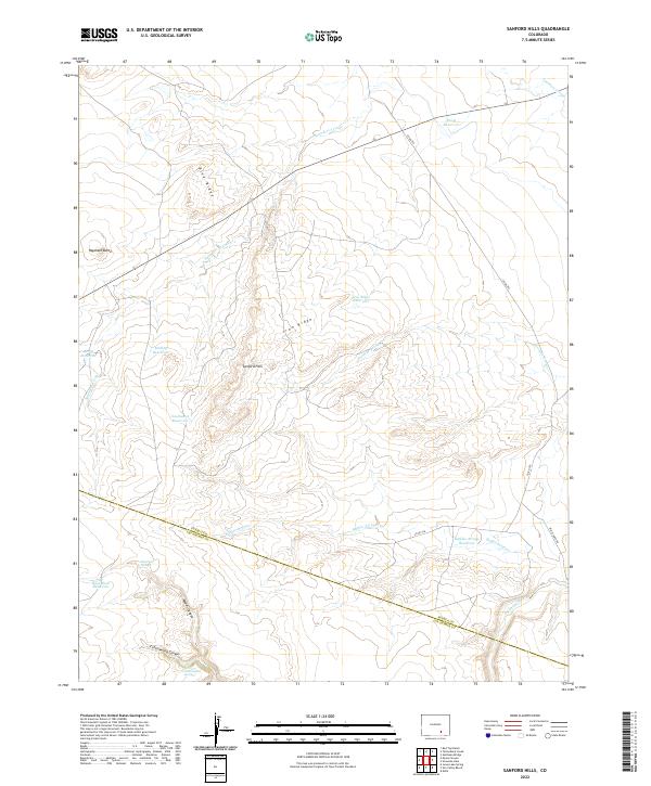 USGS Topographic Map – Sanford Hills