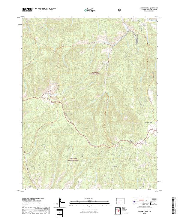 USGS Topographic Map – Sargents Mesa
