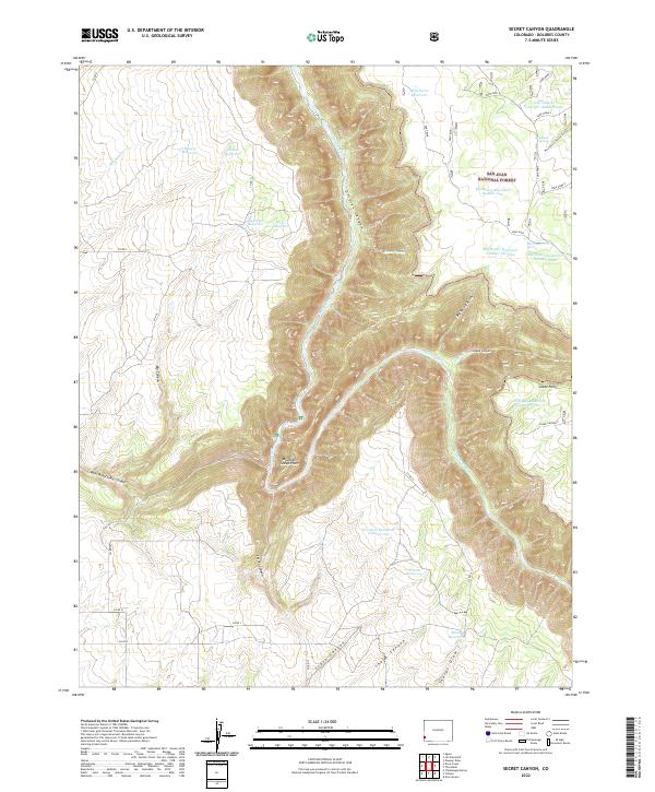 USGS Topographic Map – Secret Canyon