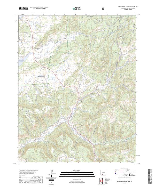 USGS Topographic Map – Serviceberry Mountain
