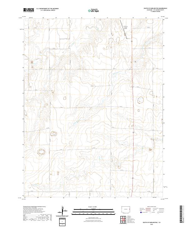 USGS Topographic Map – South of Burlington